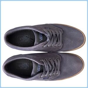 Vans Men's Canvas Sneakers Skate Shoes Casual Lace‎ Up Gum Sole Blue Size 10